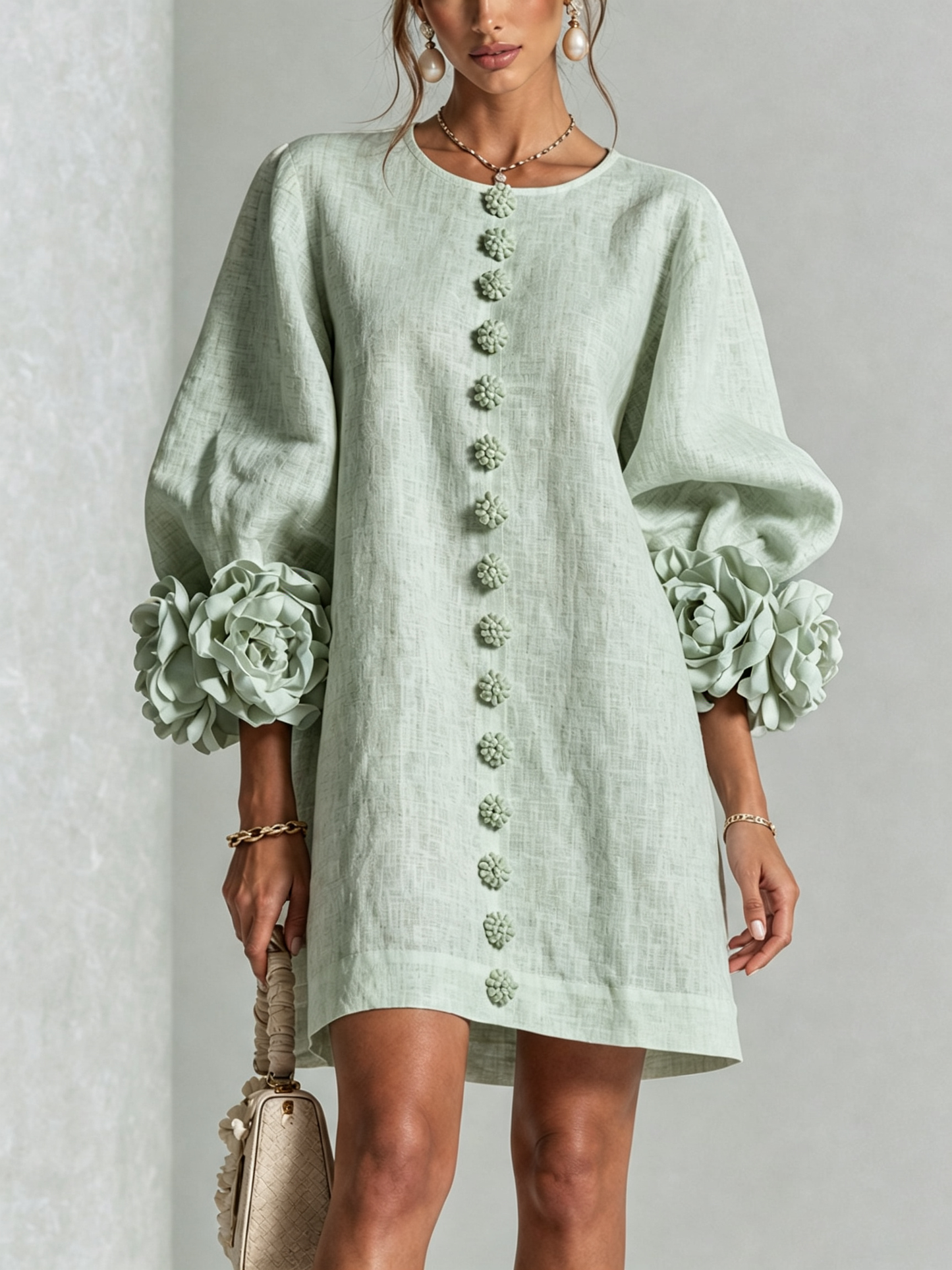 Minivestido I floral abotonado
