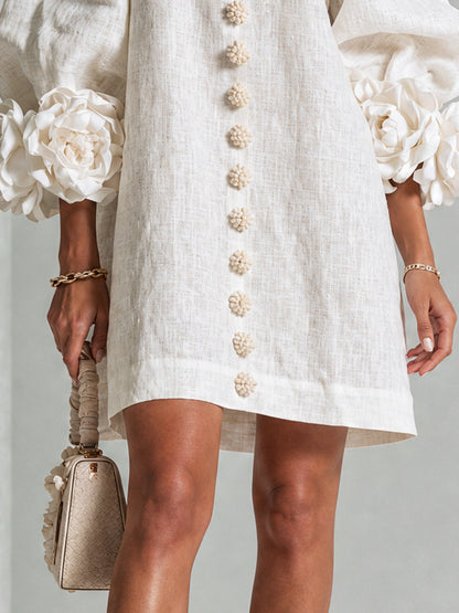 Minivestido I floral abotonado