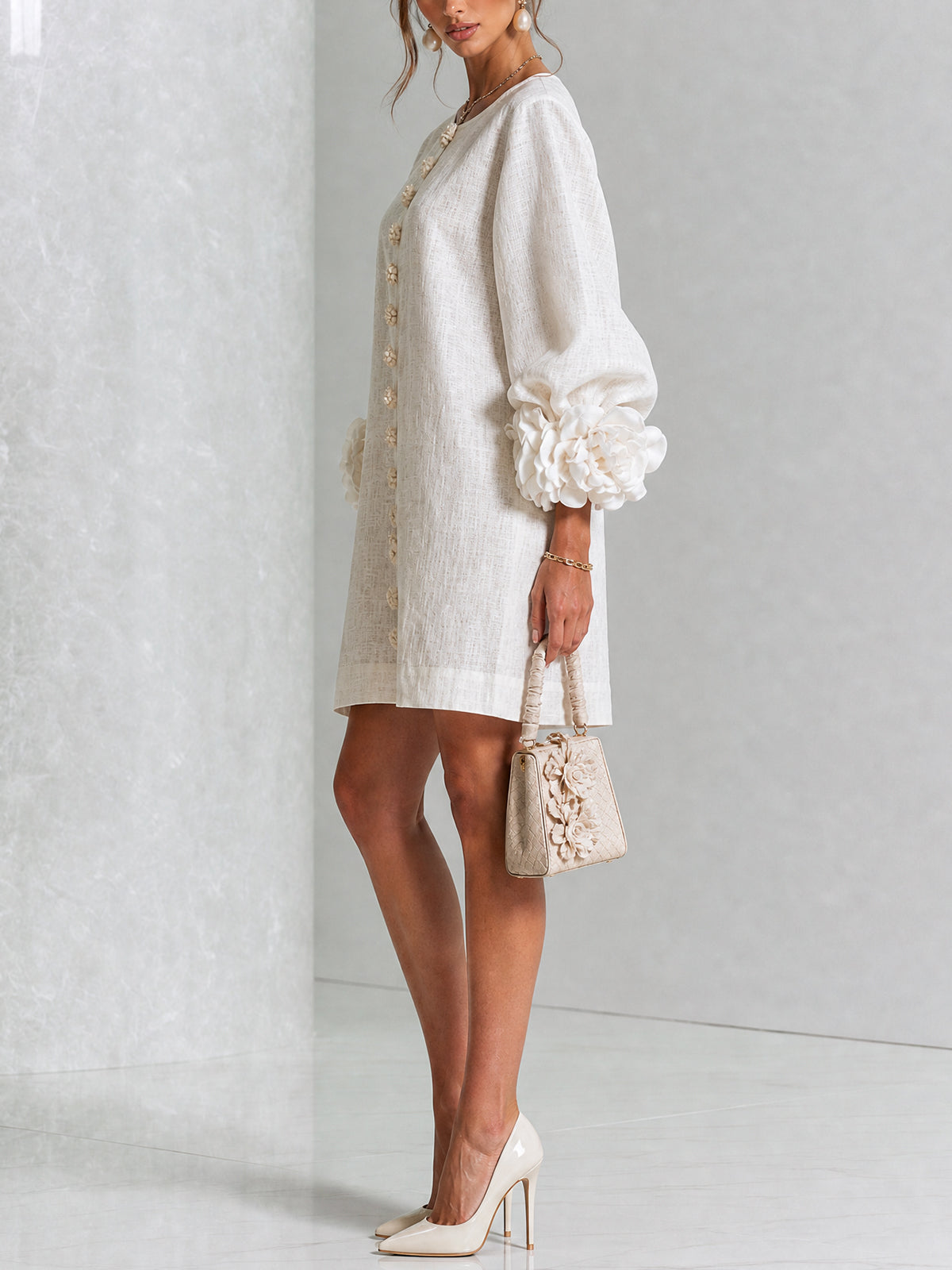 Minivestido I floral abotonado