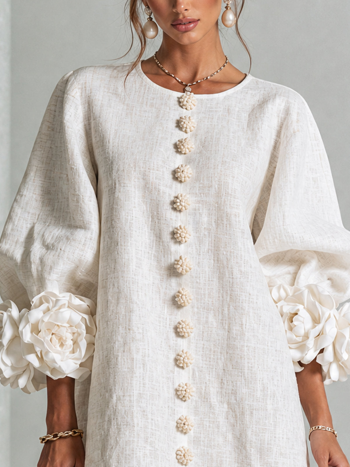 Minivestido I floral abotonado