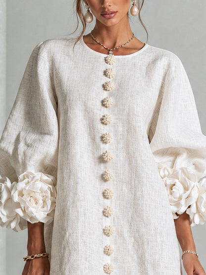 Minivestido I floral abotonado