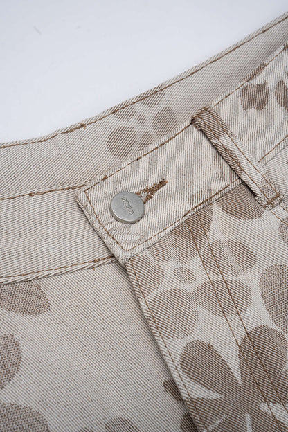 Alessia | Vaqueros de Tiro Alto con Estampado Floral y Bolsillos