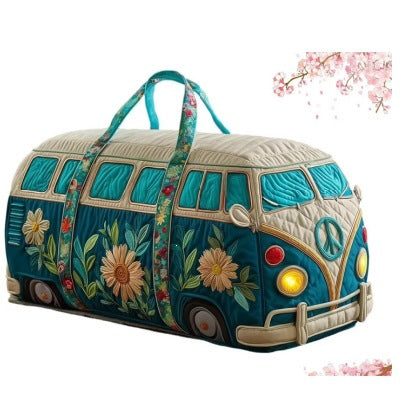 Brisa, bolsa de viaje furgoneta azul petróleo floral