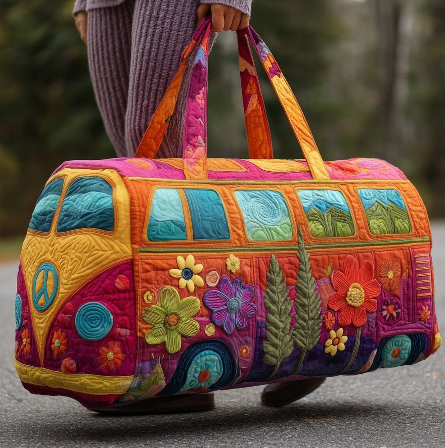 Pétalo · Bolsa de viaje furgoneta naranja floral