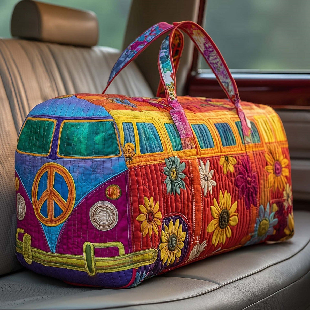 Arcoíris, bolsa de viaje furgoneta patchwork multicolor