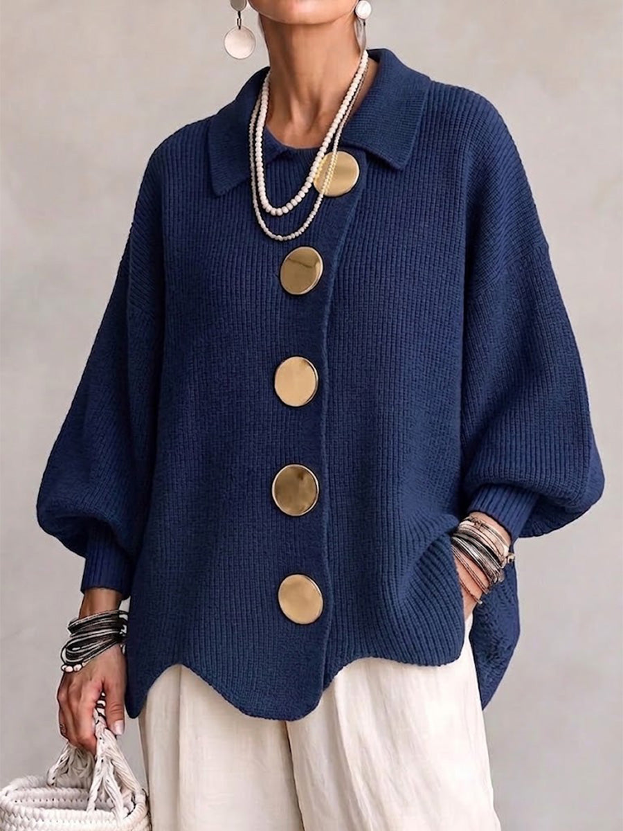 Celestina - Cárdigan Oversize con Botones Dorados