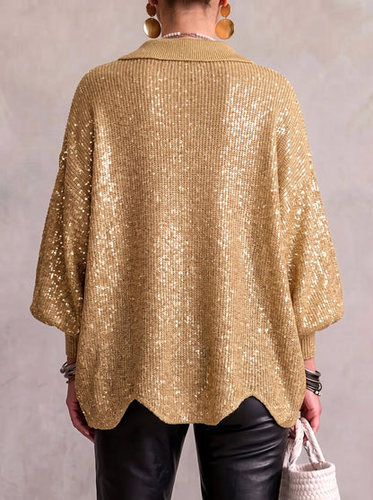 Celestina - Cárdigan Oversize con Botones Dorados