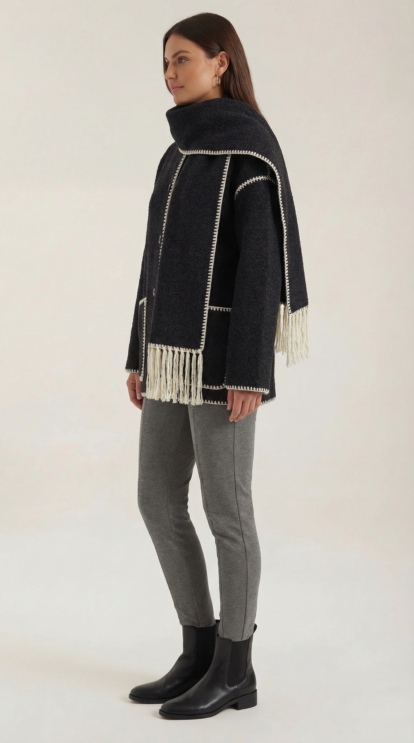 Chaqueta Catherine con bufanda de contraste